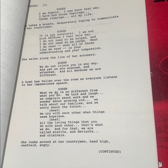 RARE & Authentic Star Trek TNG "The Outcast" (Episode 217) Production Script - - Picture 9 of 13
